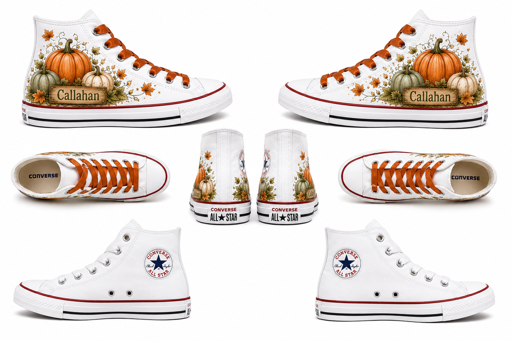 Pumpkin Patch Pal | Personalized Pumpkin Custom Converse Shoes for Boys