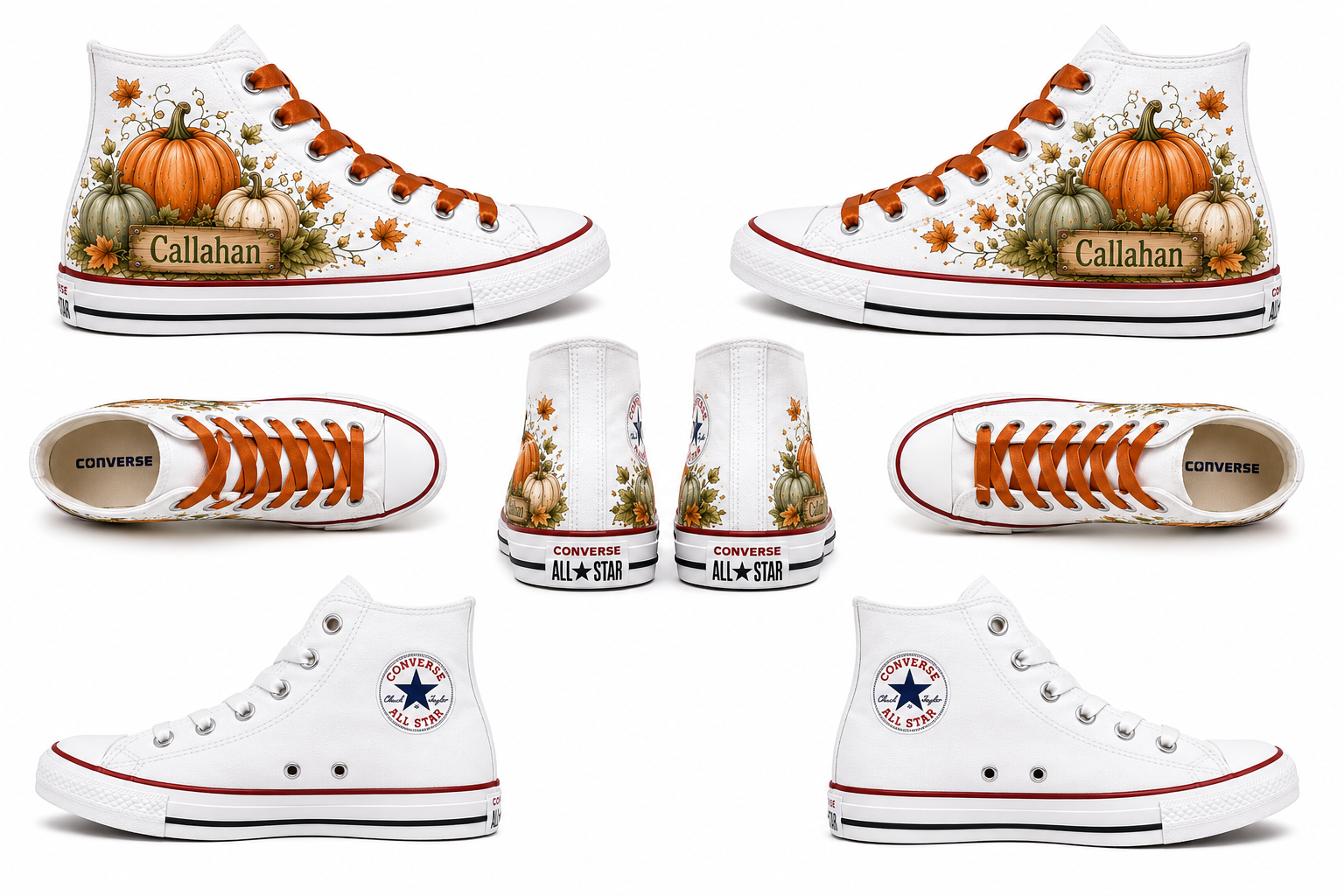 Pumpkin Patch Pal | Personalized Pumpkin Custom Converse Shoes for Boys