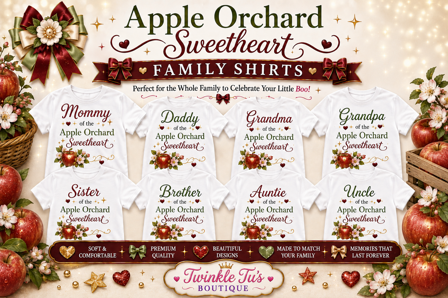 Apple Orchard Sweetheart | Personalized Apple Family Shirt