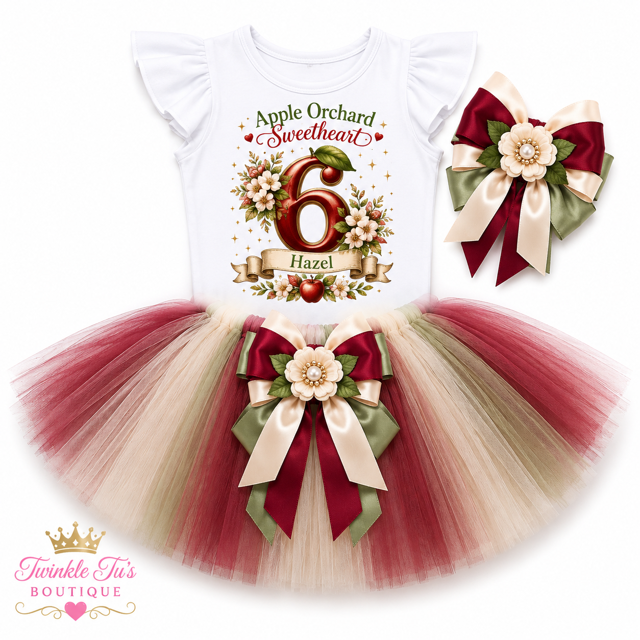 Apple Orchard Sweetheart | Personalized Apple Birthday Outfit