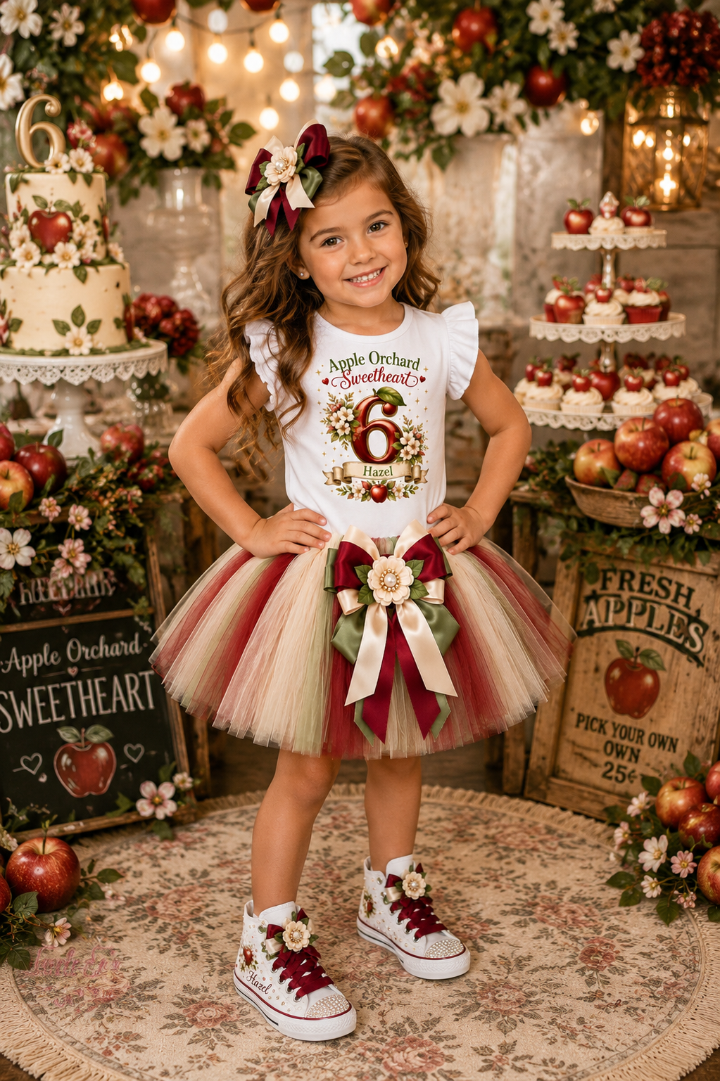 Apple Orchard Sweetheart | Personalized Apple Birthday Outfit