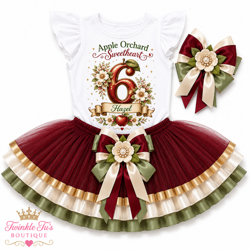 Apple Orchard Sweetheart | Personalized Apple Birthday Outfit