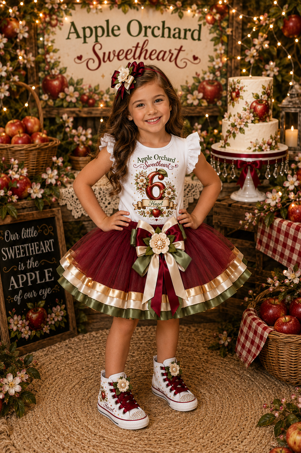 Apple Orchard Sweetheart | Personalized Apple Birthday Outfit