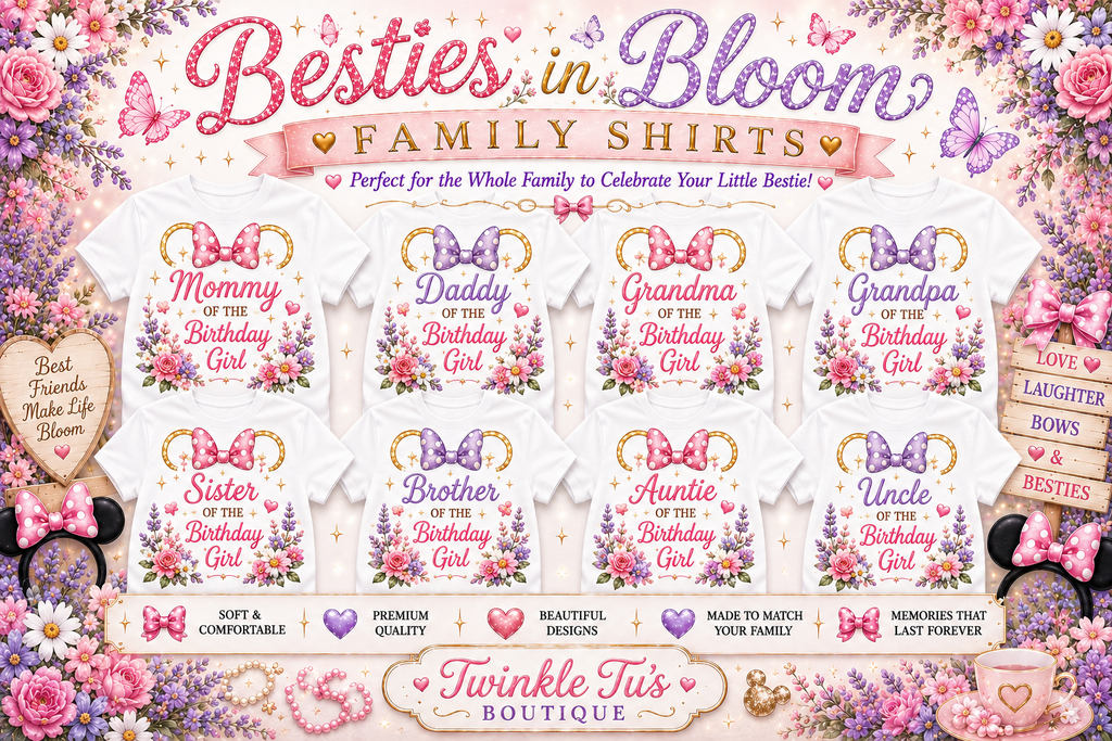 Besties in Bloom | Personalized Floral Family Shirt