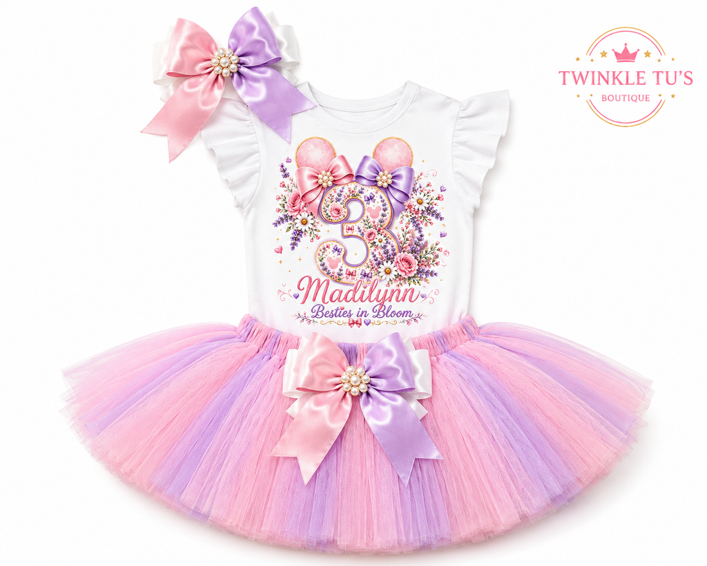 Besties in Bloom | Personalized Floral Birthday Outfit