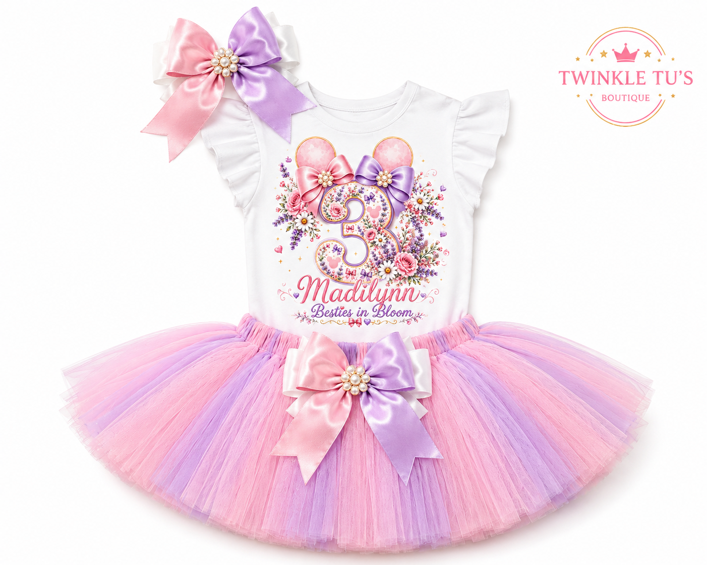 Besties in Bloom | Personalized Floral Birthday Outfit