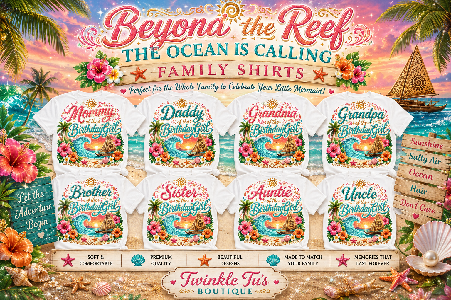 Beyond the Reef | Personalized Tropical Family Shirt