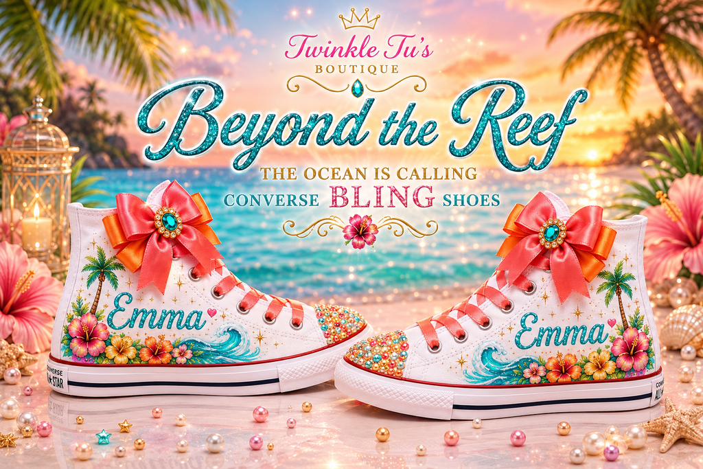 Beyond the Reef | Personalized Tropical Converse Bling Shoes