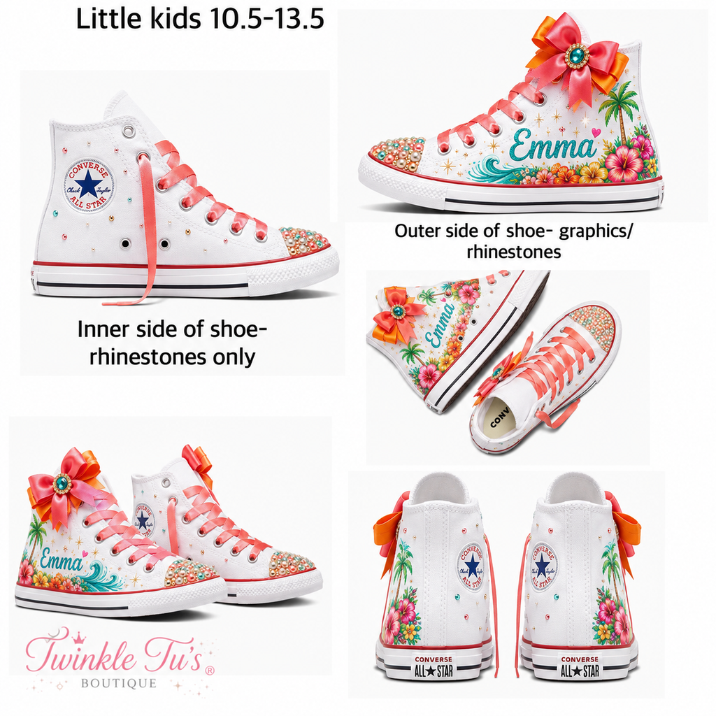 Beyond the Reef | Personalized Tropical Converse Bling Shoes