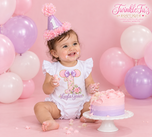 Besties In Bloom| Minnie Mouse-Inspired Personalized Cake Smash Set