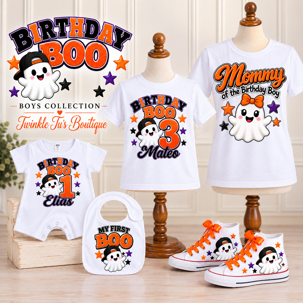 Birthday Boo | Boys Halloween Ghost Personalized Birthday Cake Smash Set