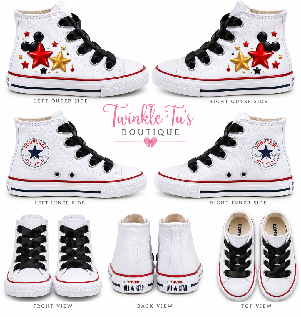 Oh Toodles Boys Collection | Personalized Mickey-Inspired Custom Converse Shoes for Boys