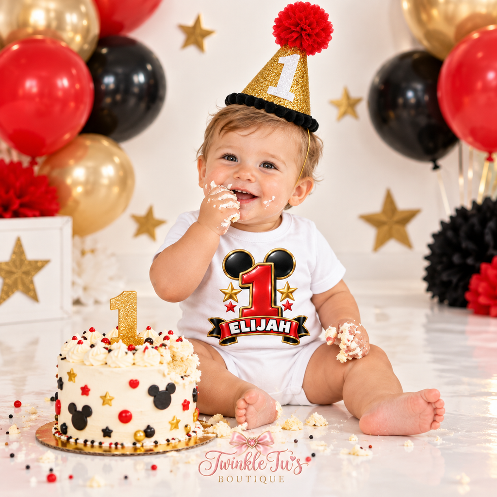 Oh Toodles Boys | Personalized Mickey Mouse-Inspired Birthday Cake Smash Set