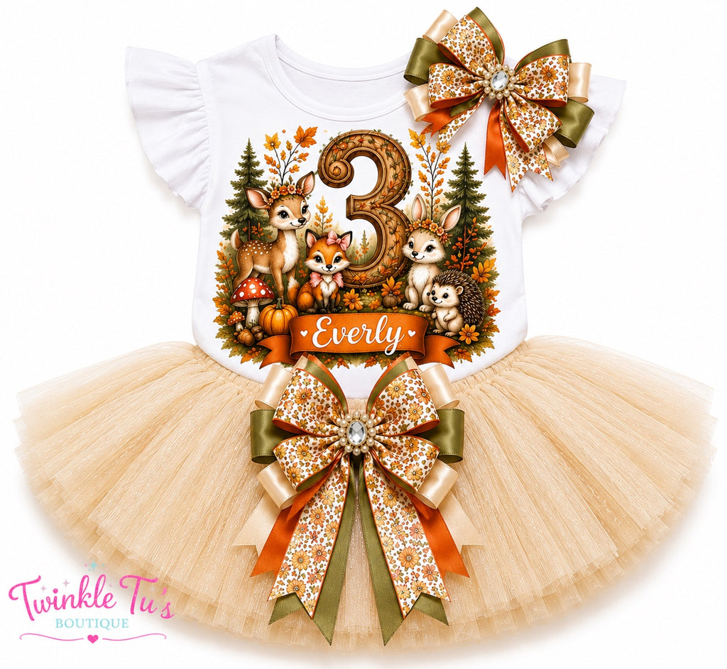 Woodland Harvest | Personalized Woodland Birthday Outfit