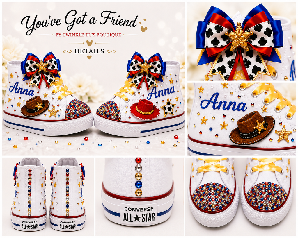 You've Got a Friend | Personalized Cowboy-Cowgirl Converse Bling Shoes