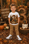 Woodland Harvest | Personalized Woodland Birthday Shirt for Boys