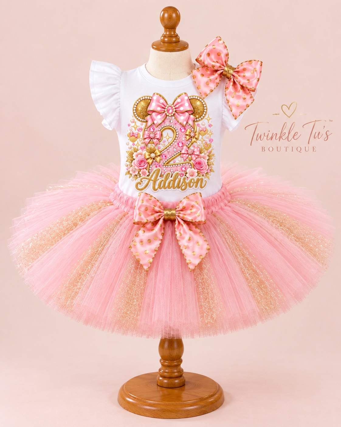 Birthday Bowtique | Minnie Mouse Inspired Personalized Birthday Outfit for Girls