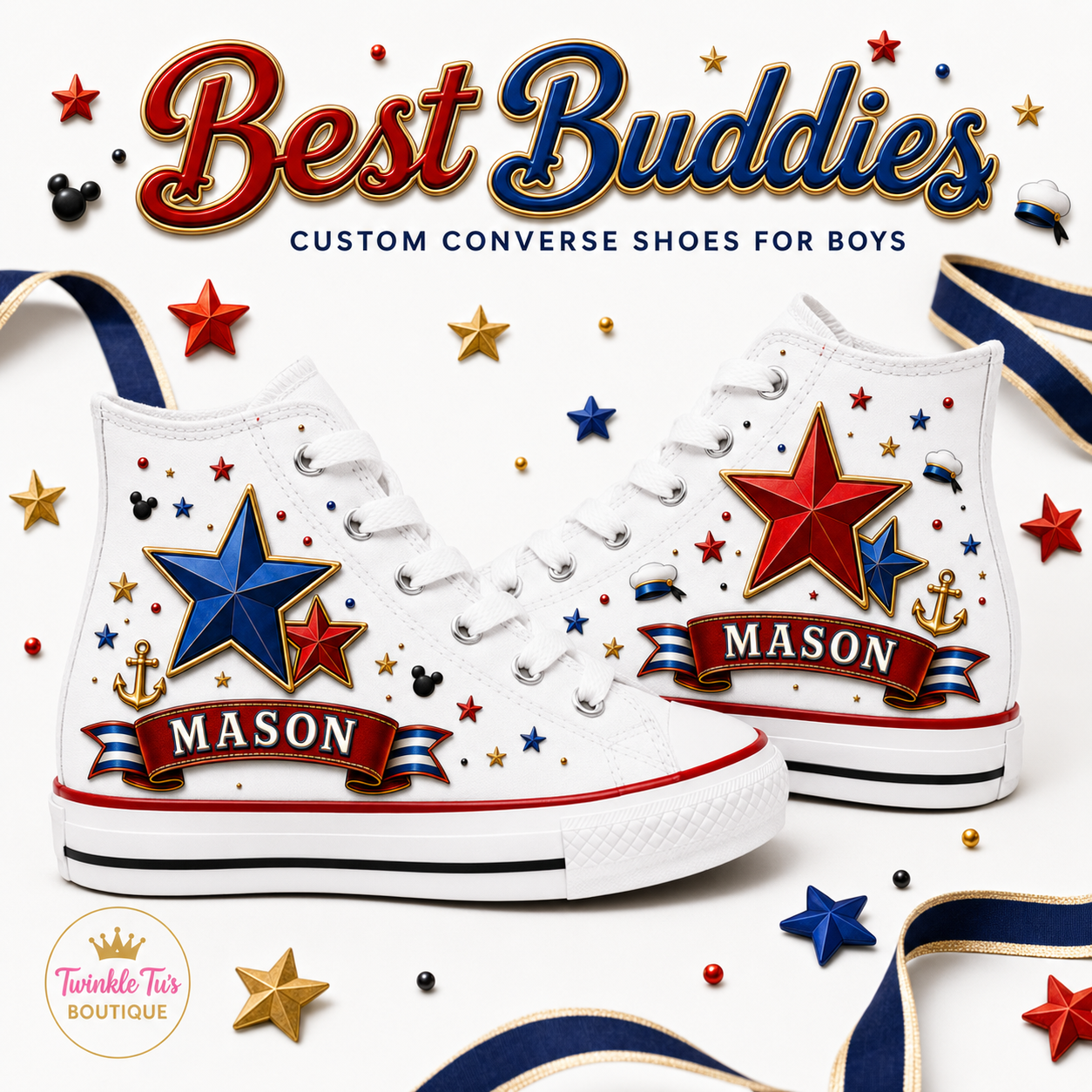 Best Buddies Boys Collection | Personalized Custom Converse Shoes for Boys