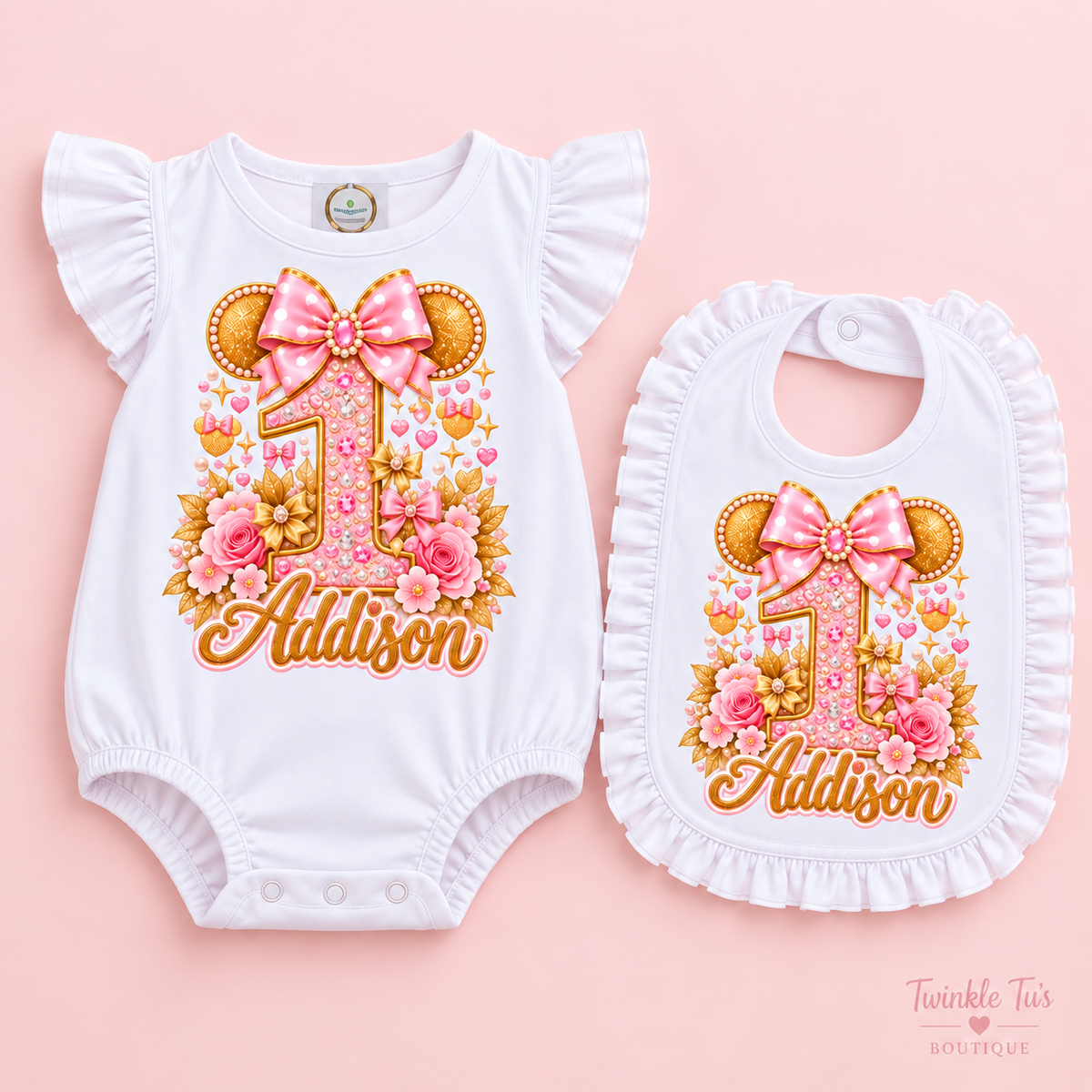 Birthday Bowtique | Minnie Mouse Inspired Personalized Birthday Outfit for Girls