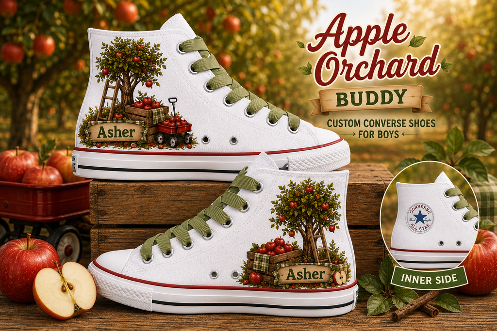 Apple Orchard Buddy | Personalized Apple Orchard Converse Shoes for Boys