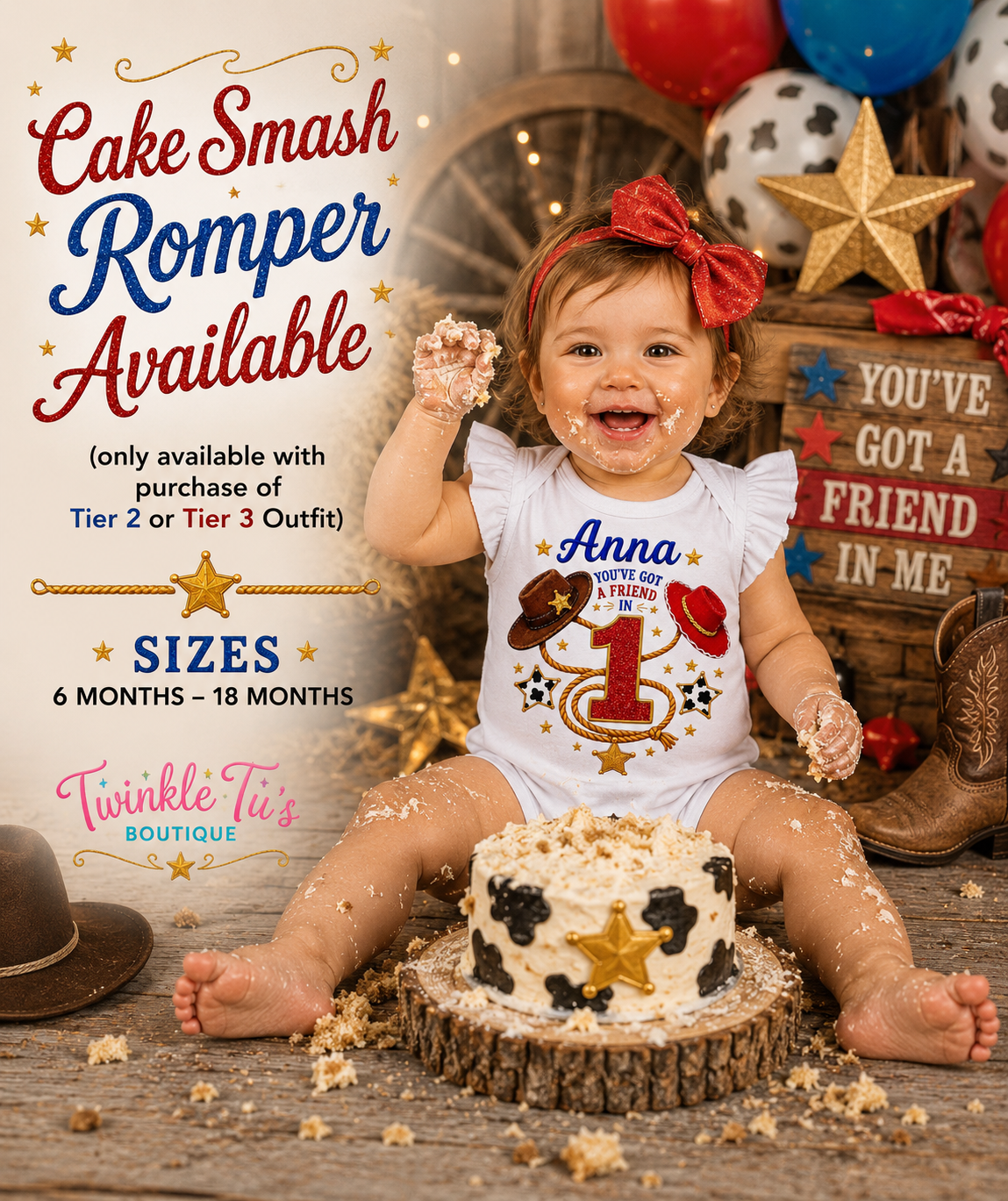 You've Got a Friend | Personalized Cowboy-Cowgirl Birthday Outfit