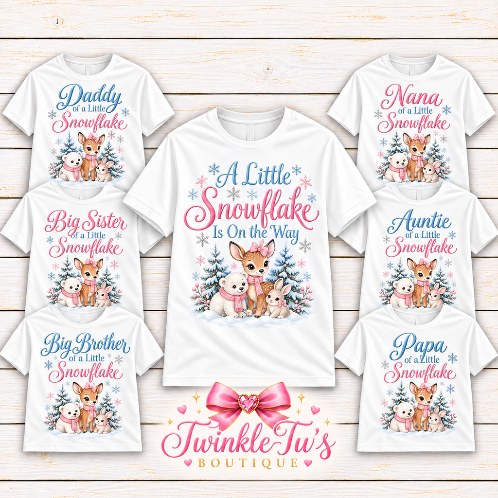 A Little Snowflake Family Shirts | Winter Baby Shower, Pregnancy Announcement & Matching Family Tees