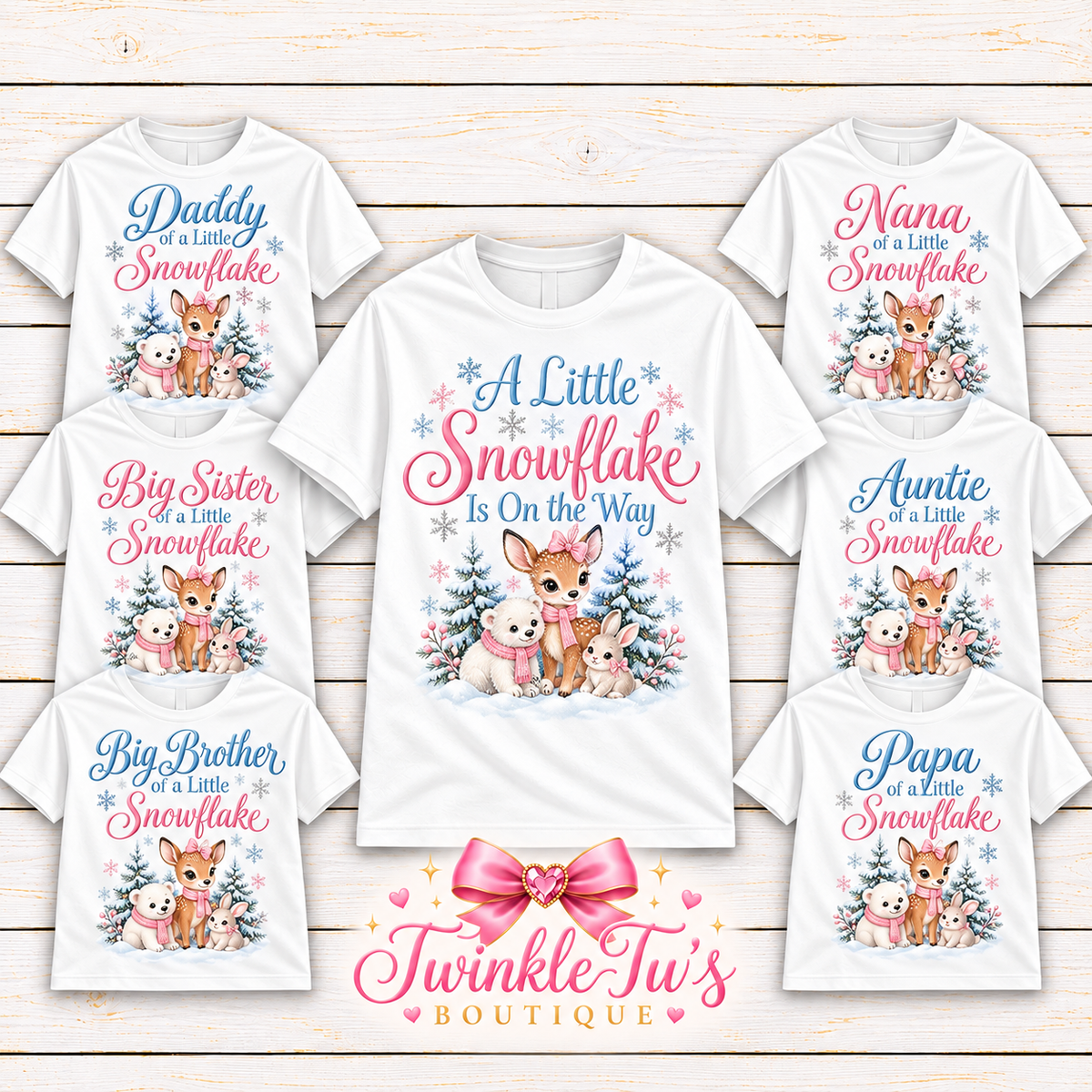 A Little Snowflake Family Shirts | Winter Baby Shower, Pregnancy Announcement & Matching Family Tees