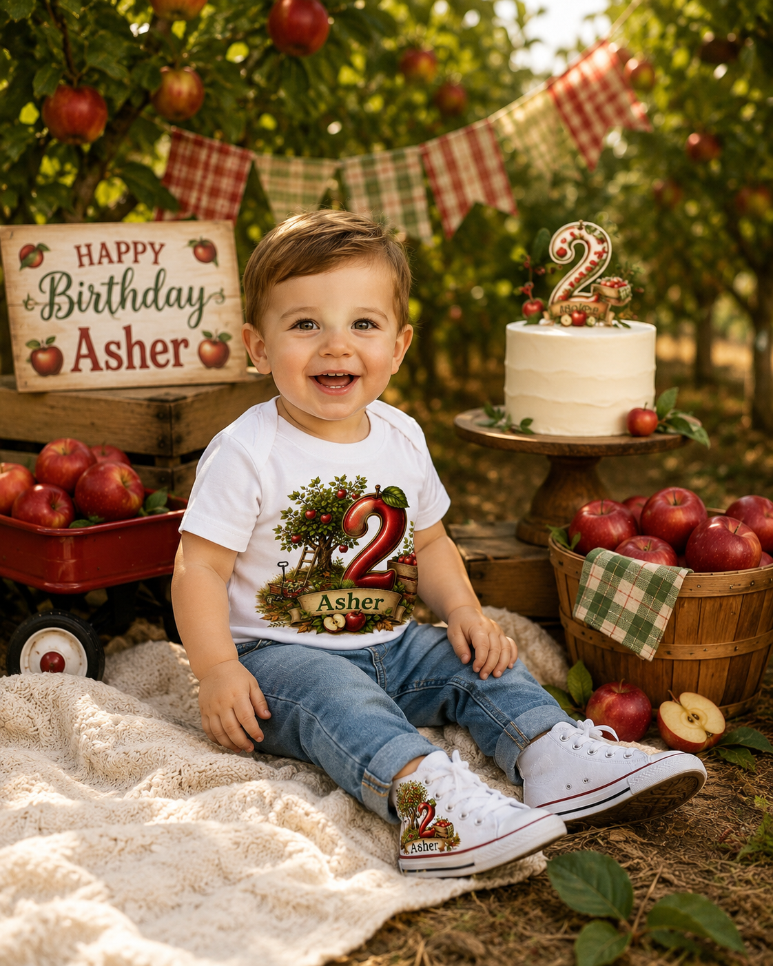 Apple Orchard Buddy | Personalized Apple Orchard Converse Shoes for Boys