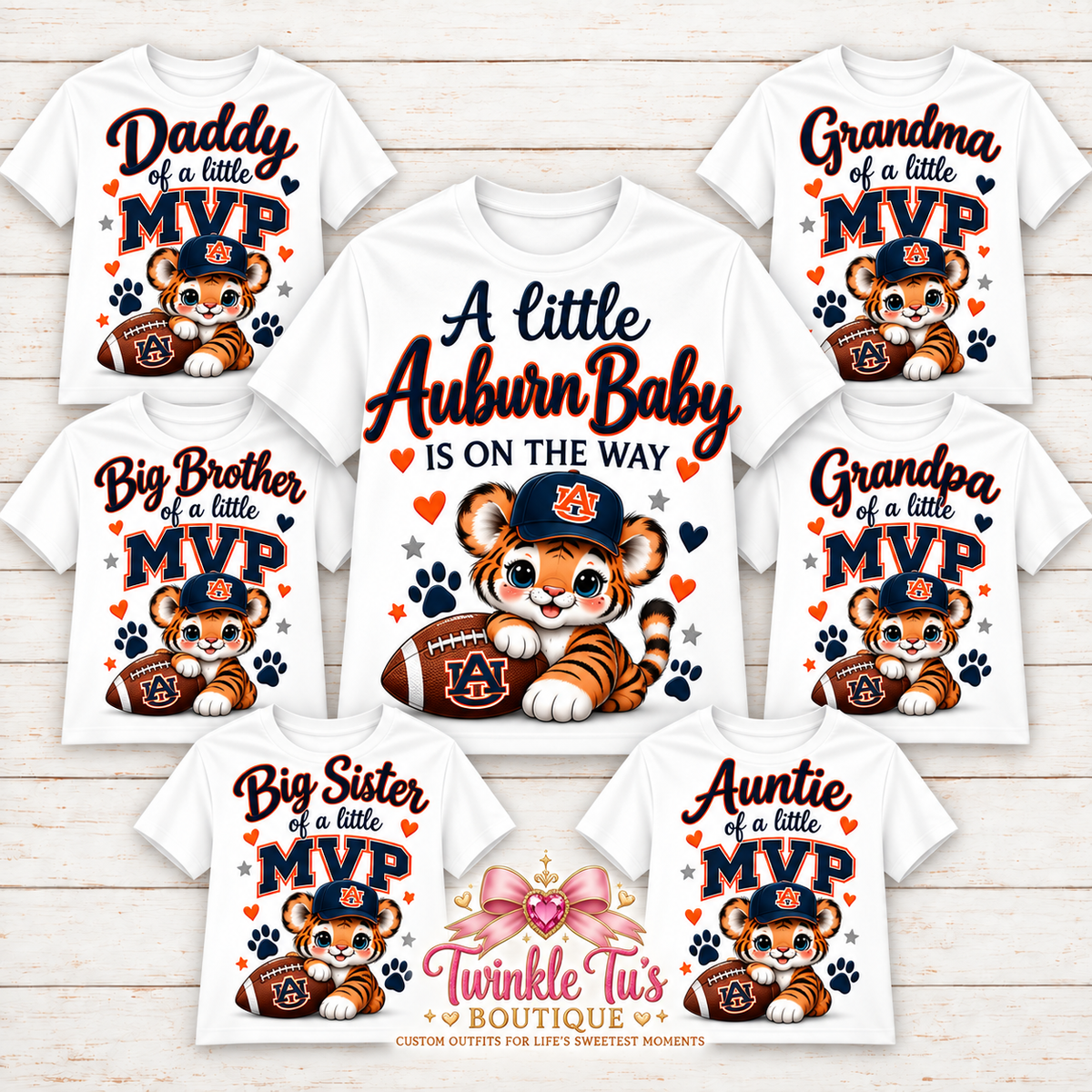 Little Fan on the Way-Custom College Team| Baby Shower, Pregnancy Announcement & Matching Family Tees