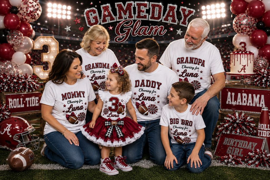 Game Day Glam | Personalized Football Family Shirt