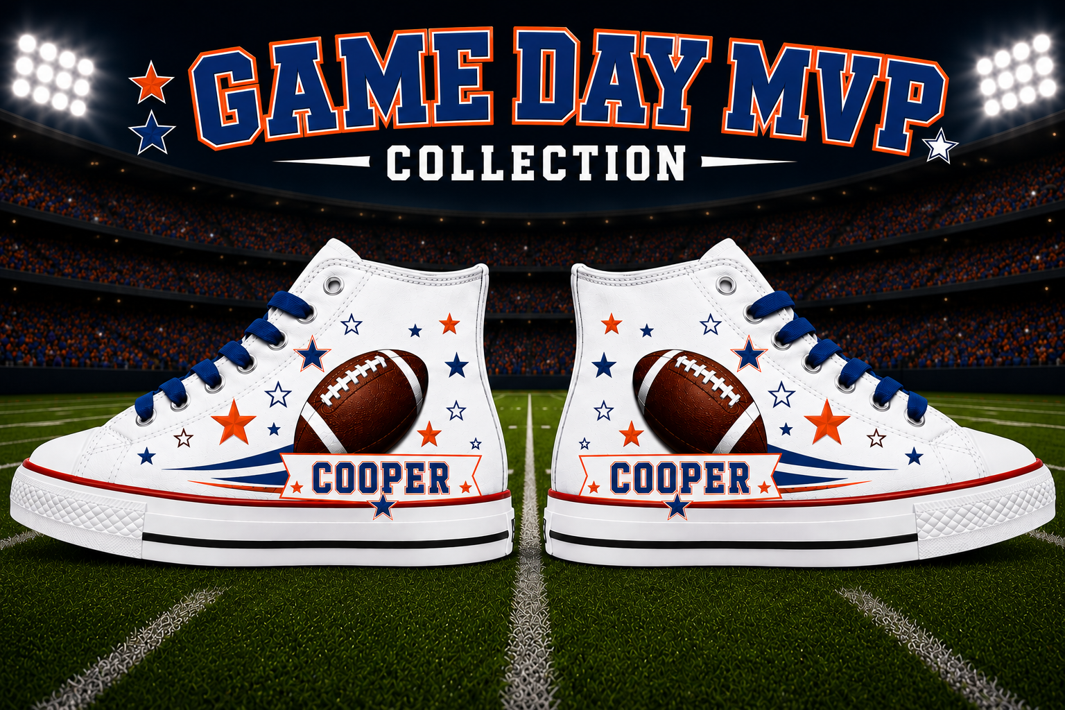 Game Day MVP | Personalized Football Custom Converse Shoes for Boys