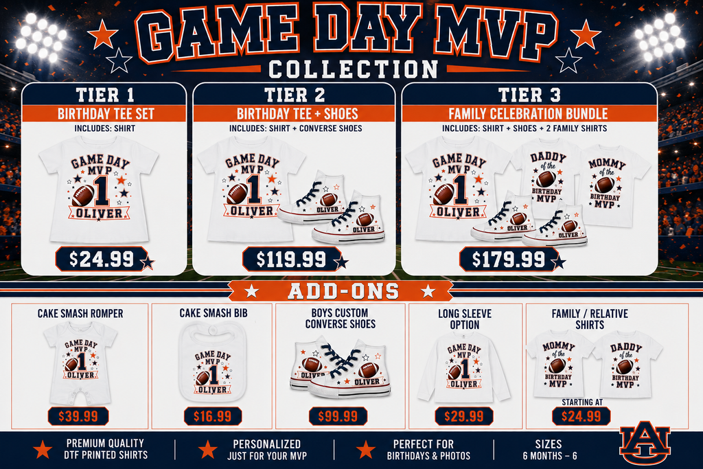 Game Day MVP Boys Collection | Personalized Football Birthday Shirt for Boys