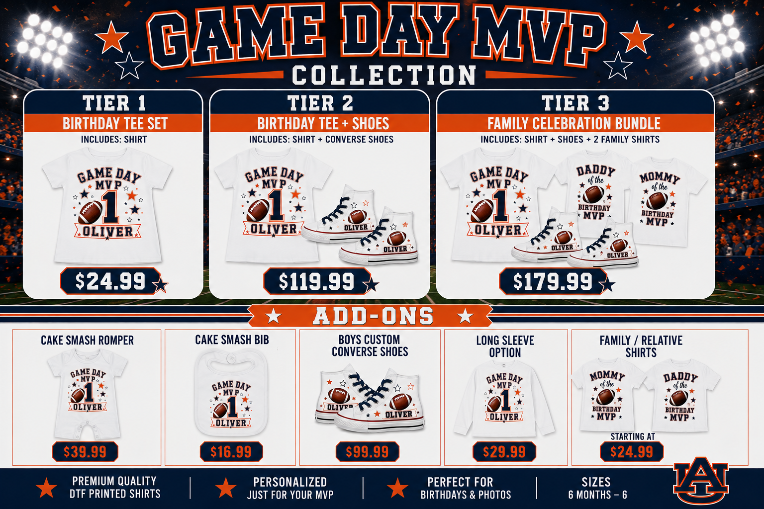 Game Day MVP Boys Collection | Personalized Football Birthday Shirt for Boys