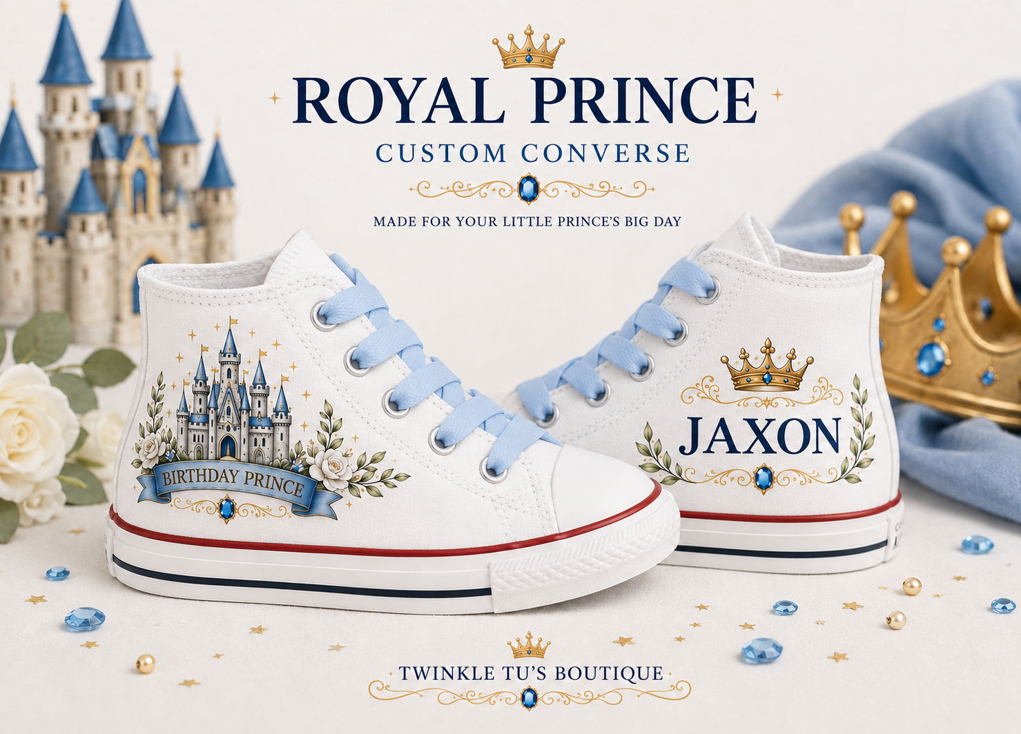 Royal Prince | Personalized Custom Converse Shoes for Boys