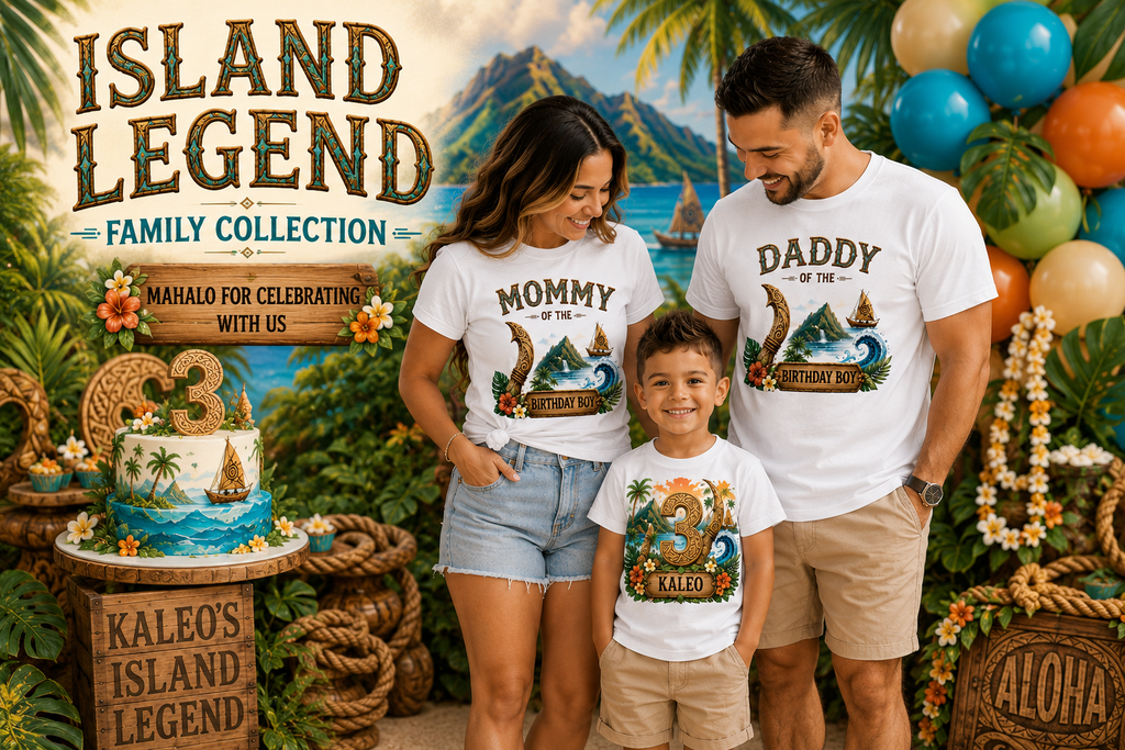 Island Legend Boys Collection| Personalized Tropical Birthday Shirt for Boys