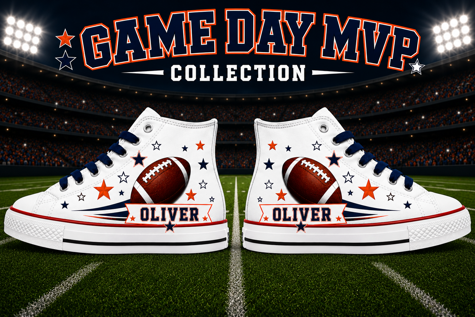 Game Day MVP | Personalized Football Custom Converse Shoes for Boys