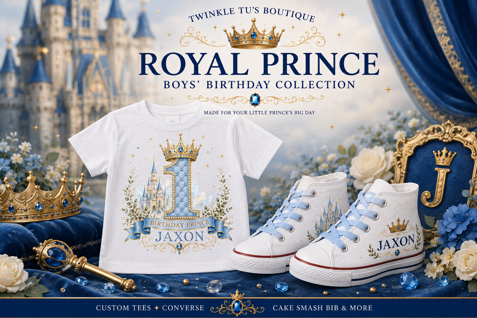 Royal Prince | Personalized Custom Converse Shoes for Boys