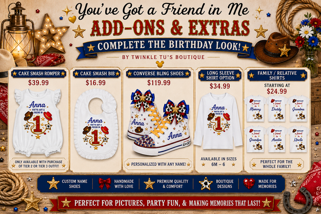 You've Got a Friend | Personalized Cowboy-Cowgirl Birthday Outfit