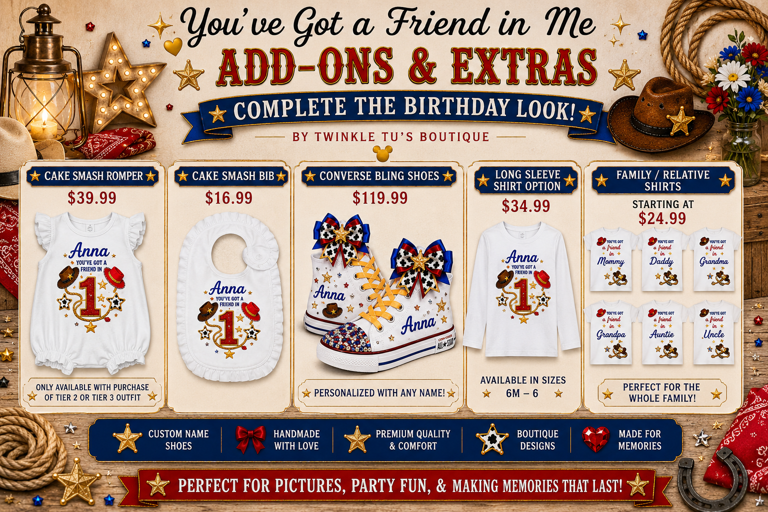 You've Got a Friend | Personalized Cowboy-Cowgirl Birthday Outfit