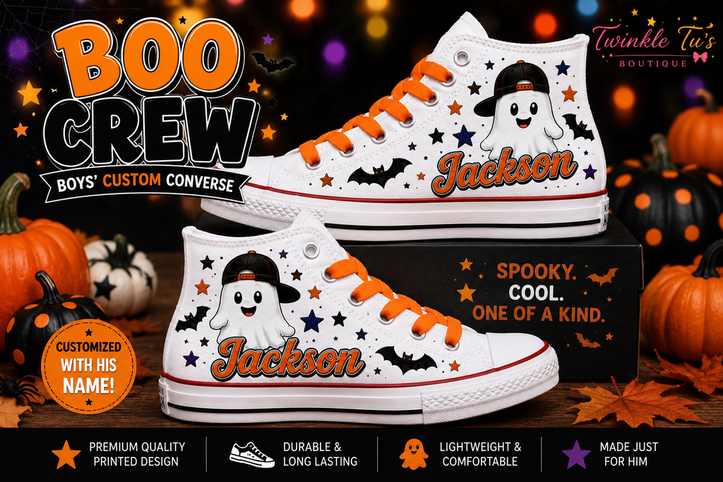 Boo Crew | Personalized Halloween Custom Converse Shoes for Boys