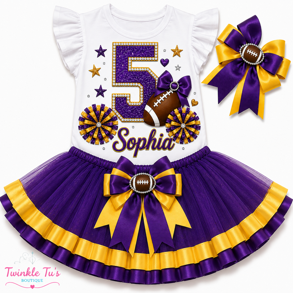 Game Day Glam | Personalized Football Birthday Outfit