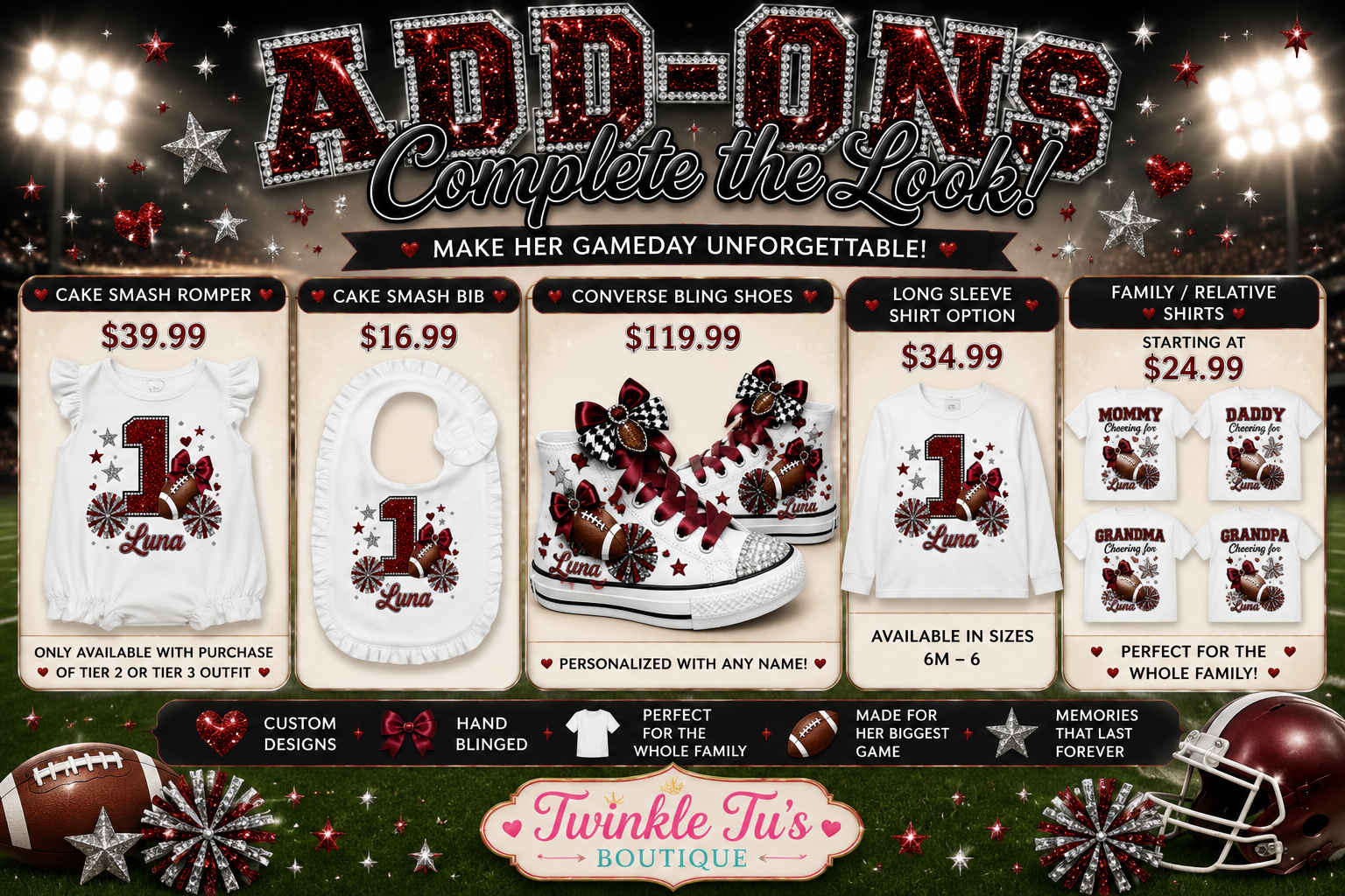 Game Day Glam | Personalized Football Birthday Outfit