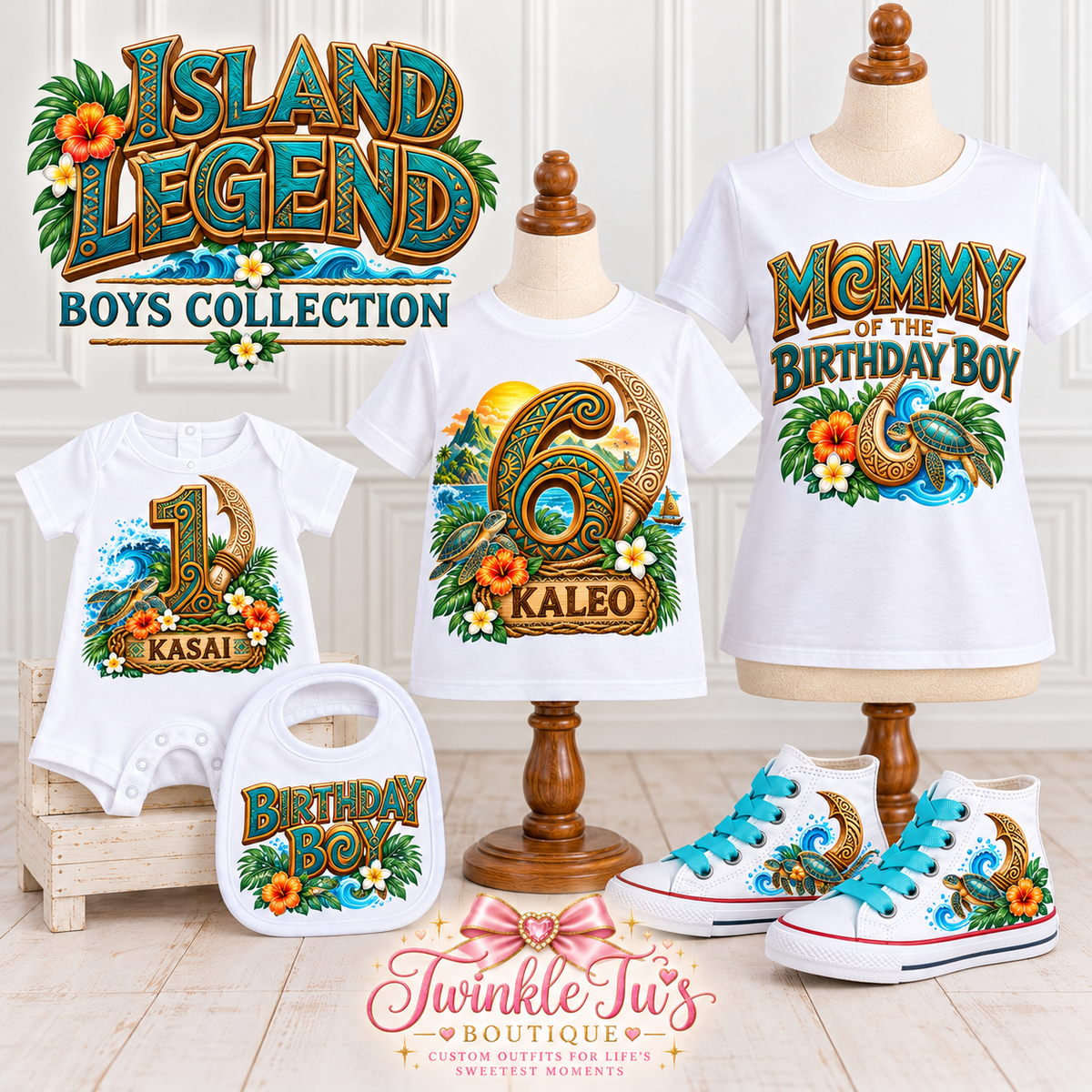 Island Legend Boys | Personalized Moana-Maui-Inspired Birthday Cake Smash Set