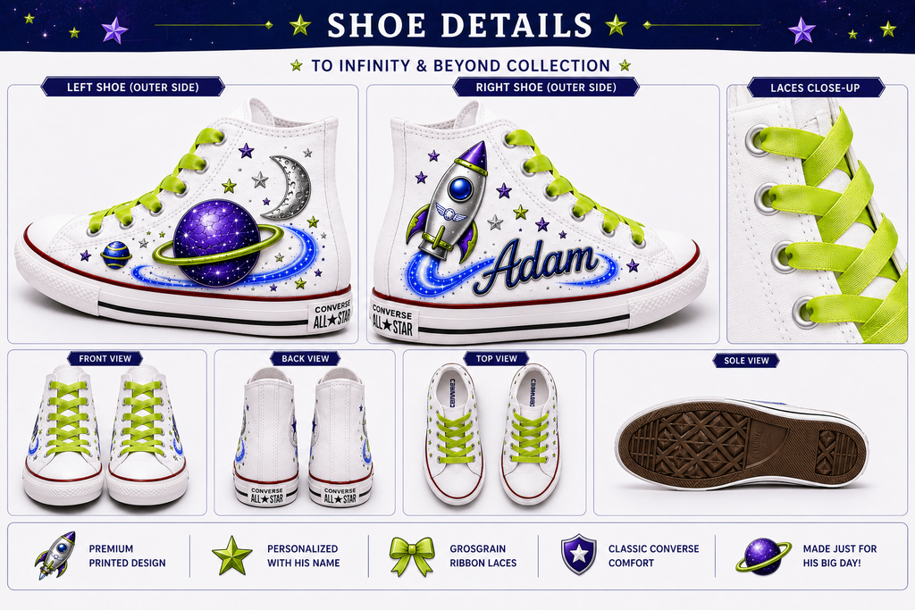 To Infinity & Beyond Boys Collection| Personalized Custom Converse Shoes for Boys