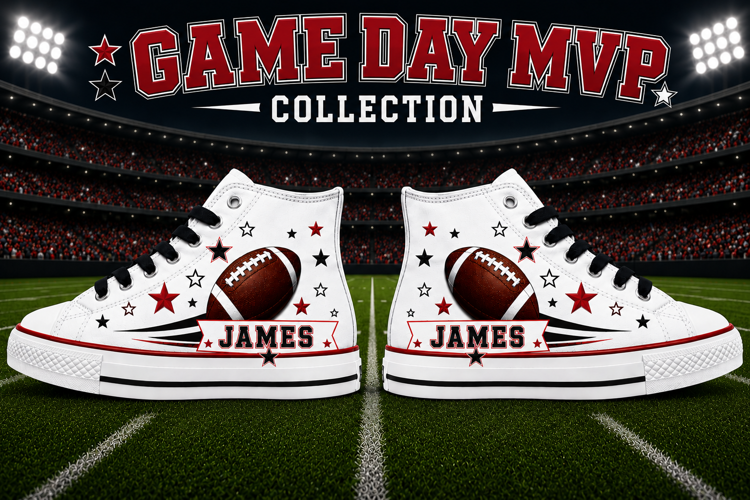 Game Day MVP | Personalized Football Custom Converse Shoes for Boys