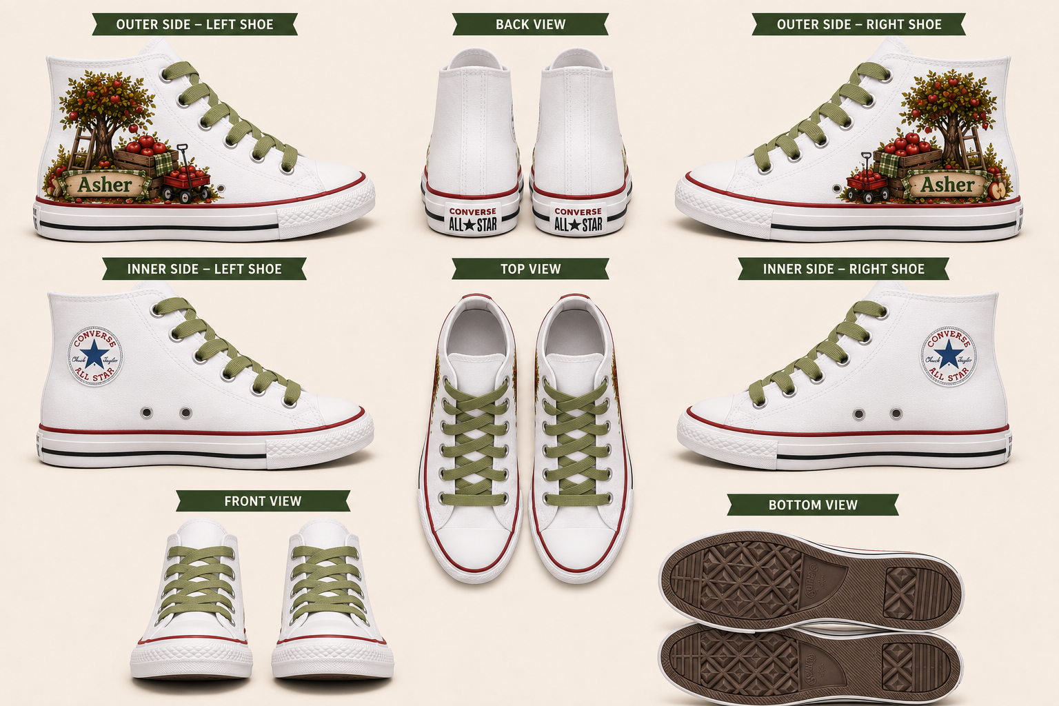 Apple Orchard Buddy | Personalized Apple Orchard Converse Shoes for Boys